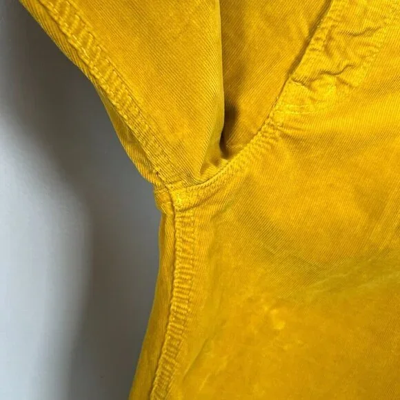 Mother Mid Rise Dazzler Ankle Corduroy Pants Size 32 Hopscotch Honey Yellow